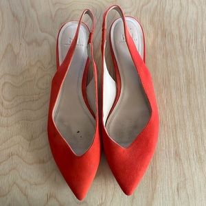 Marc Fisher Red Leather Pointed Toe Flats
